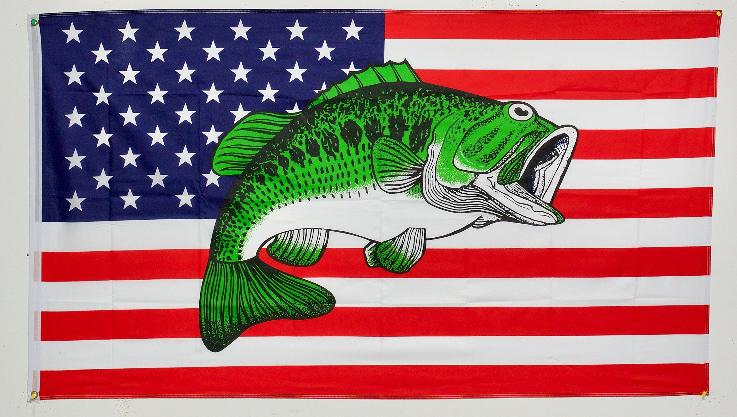 Amazon.com : U.S USA United States Bass Fish Flag Super Polyester Nylon Flag  3'x5' House Banner 90cm x 150cm Grommets Double Stitched Premium Quality  Indoor Outdoor Pole Pennant (New) : Patio, Lawn