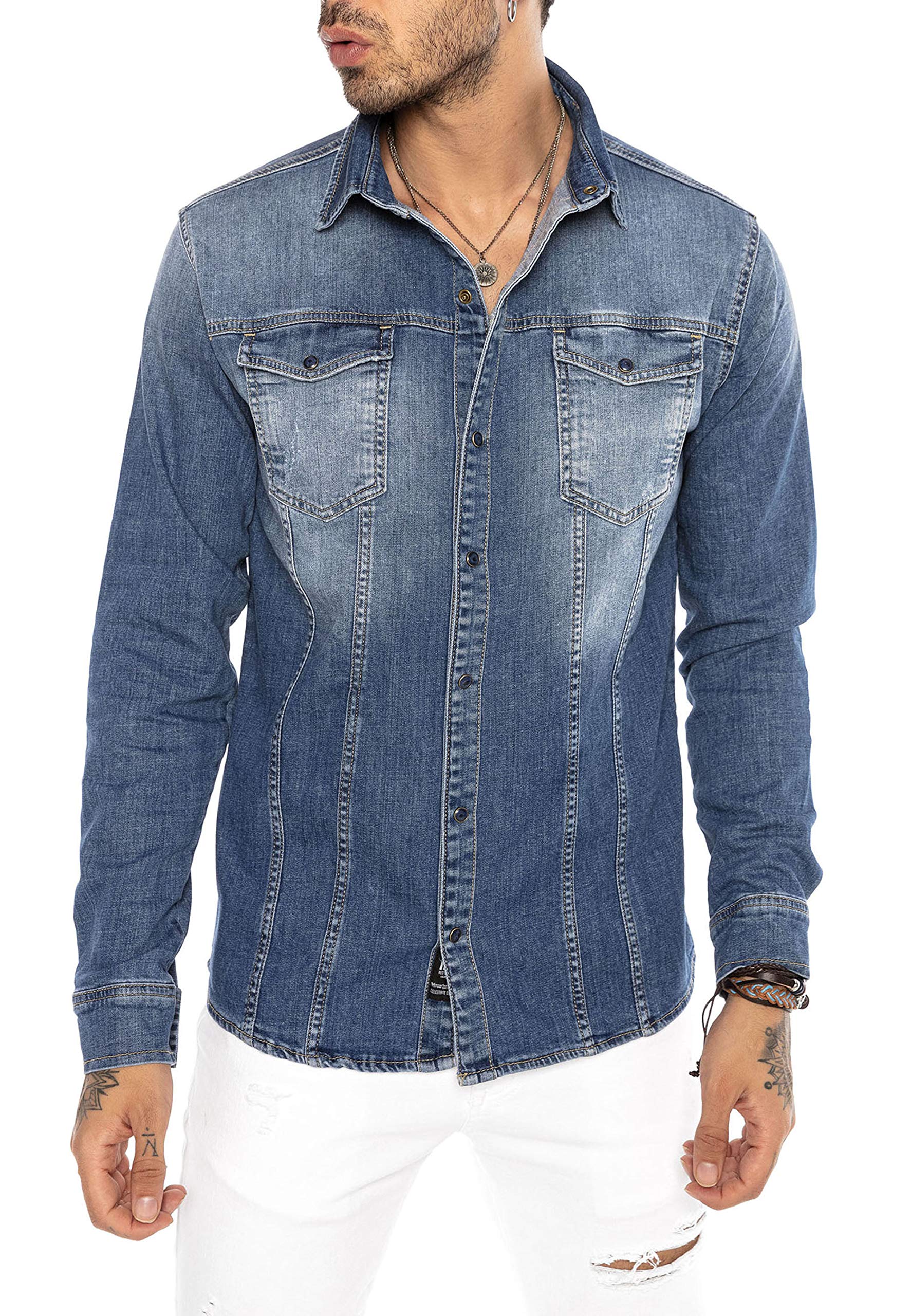 Redbridge Premium Denim Hemd Jeanshemd Blau S