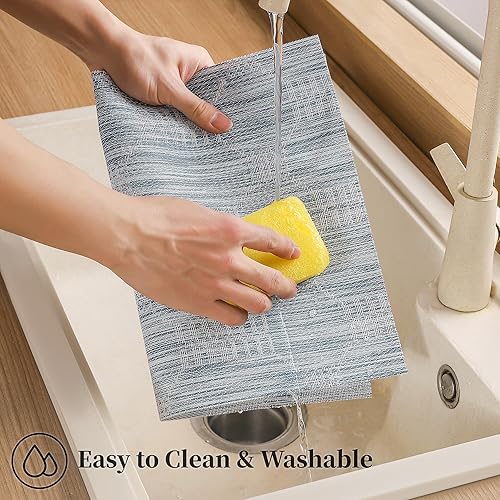 Miniatura 213 de Leetaltree - Manteles individuales, resistentes al calor, antideslizantes, para mesa de comedor, lavables, duraderos, tejido de PVC