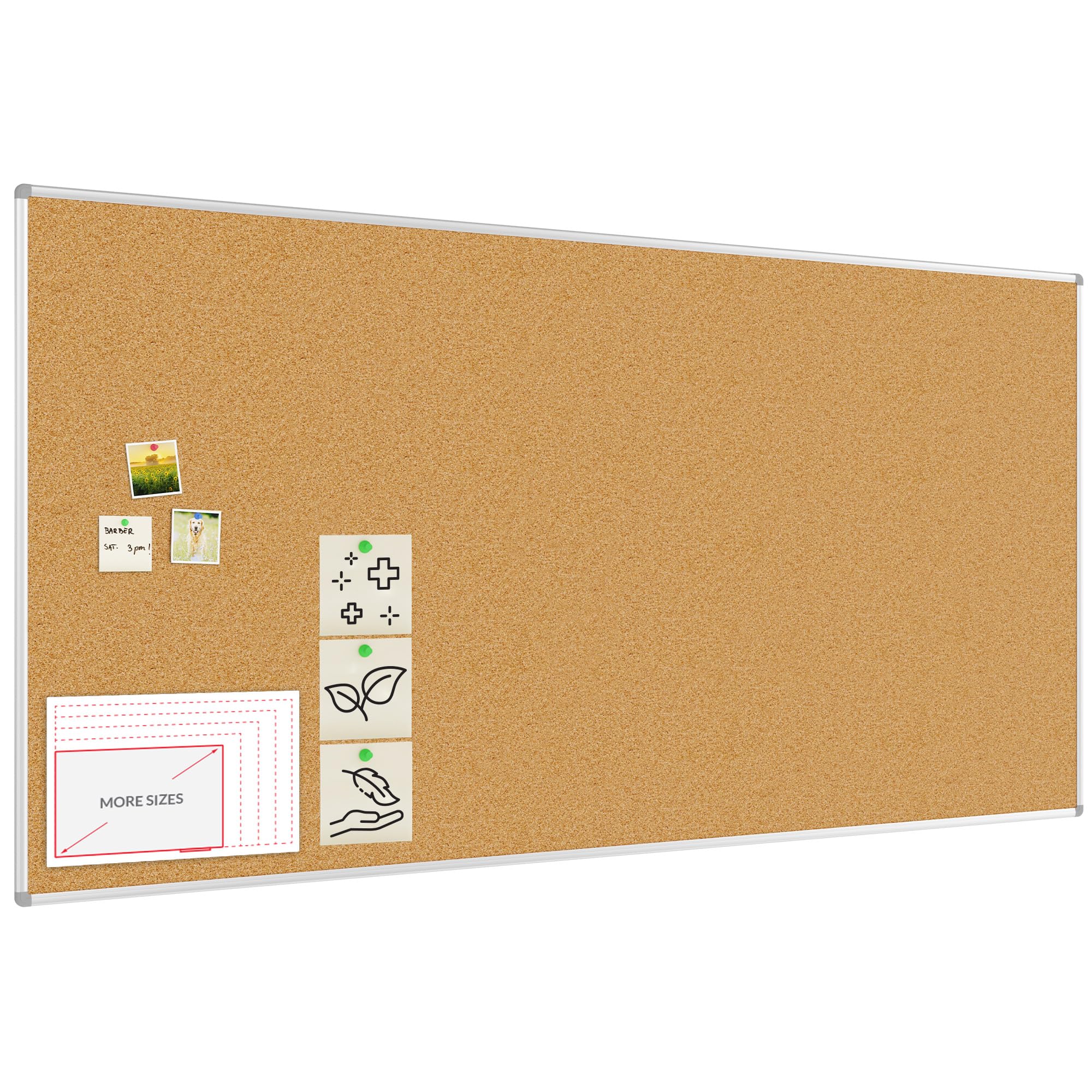 ALLboards Cork Notice Board Aluminium Frame 240x120 cm, Corkboard Bulletin Board Notice Board โ image 1
