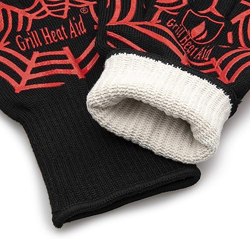 Miniatura 49 de GRILL HEAT AID Guantes de parrilla para barbacoa a prueba de calor para asar – Guantes ignífugos de 1472 °F resistentes al calor para barbacoa
