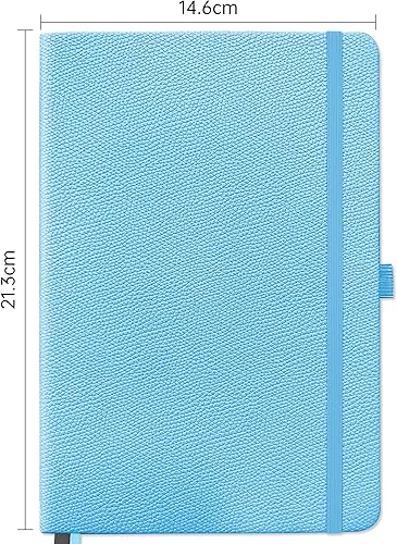 Miniatura 17 de Mlife A5 Lined Journal Notebook,Notebooks 200 Pages with Premium 100gsm Inkproof Paper Thick,PU Hard Cover journals,Inside Pocket,Elastic Blue