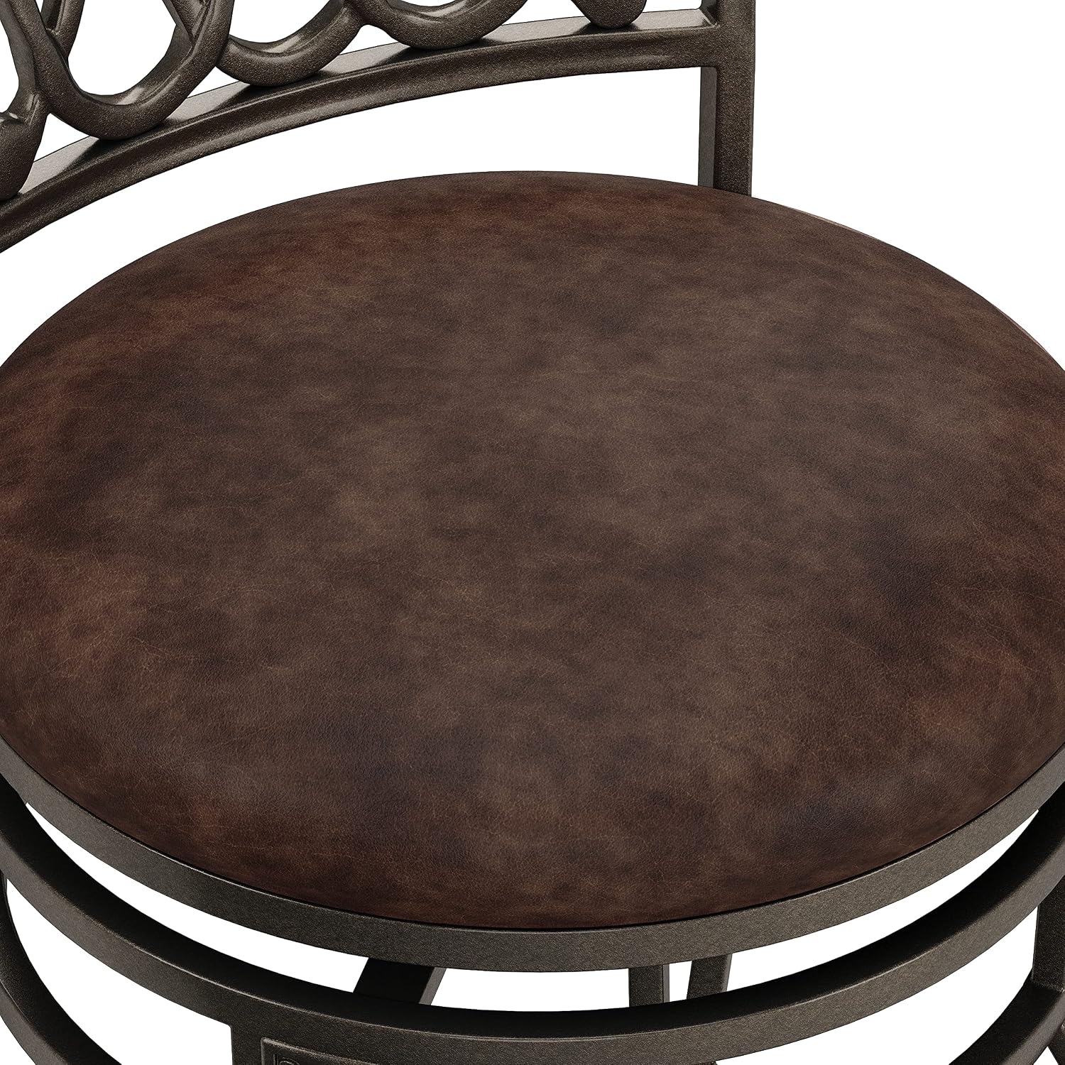 Black Friday - 50% OFF Hillsdale Montello 32-Inch Swivel Bar Stool, Old Steel Finish with Faux Brown Leather