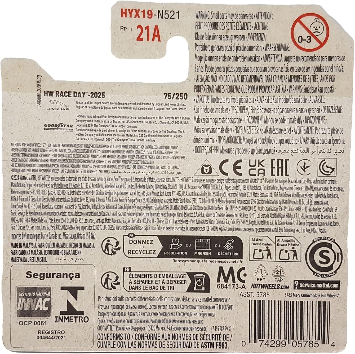 Hot Wheels - Jaguar MK1 - HW Race Day 2/10 - HYX19 - Short Card - Good Year - Dark Red - Mattel 2025 - 1:64