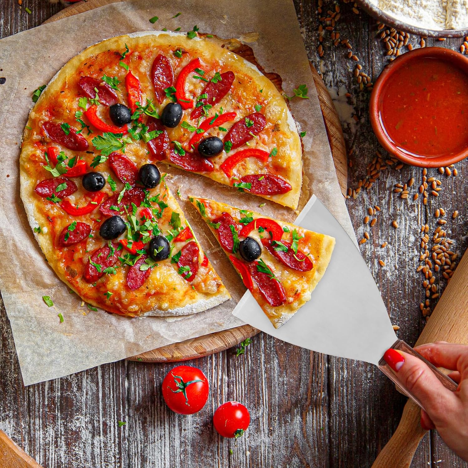 DOITOOL Stainless Steel BBQ Tool Set with Handles Outdoor Barbecue Utensils Kit for Grilling and Home Cooking Stainless Utensils for Versatile Outdoor Cooking Accessories