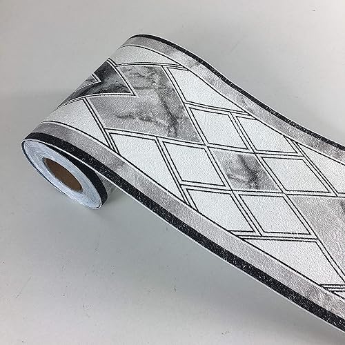 Miniatura 6 de Papel tapiz decorativo 3D impermeable, para decorar el borde del baño, la cocina, la encimera del salpicadero, 4 x 16.4 pies (estilo 1)