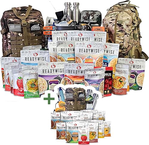 Miniatura 10 de Family Comfort 72 - Kit de supervivencia de emergencia - 72 horas para 2 personas - Preparación para desastres - Deliciosa comida ReadyWise, equipo,