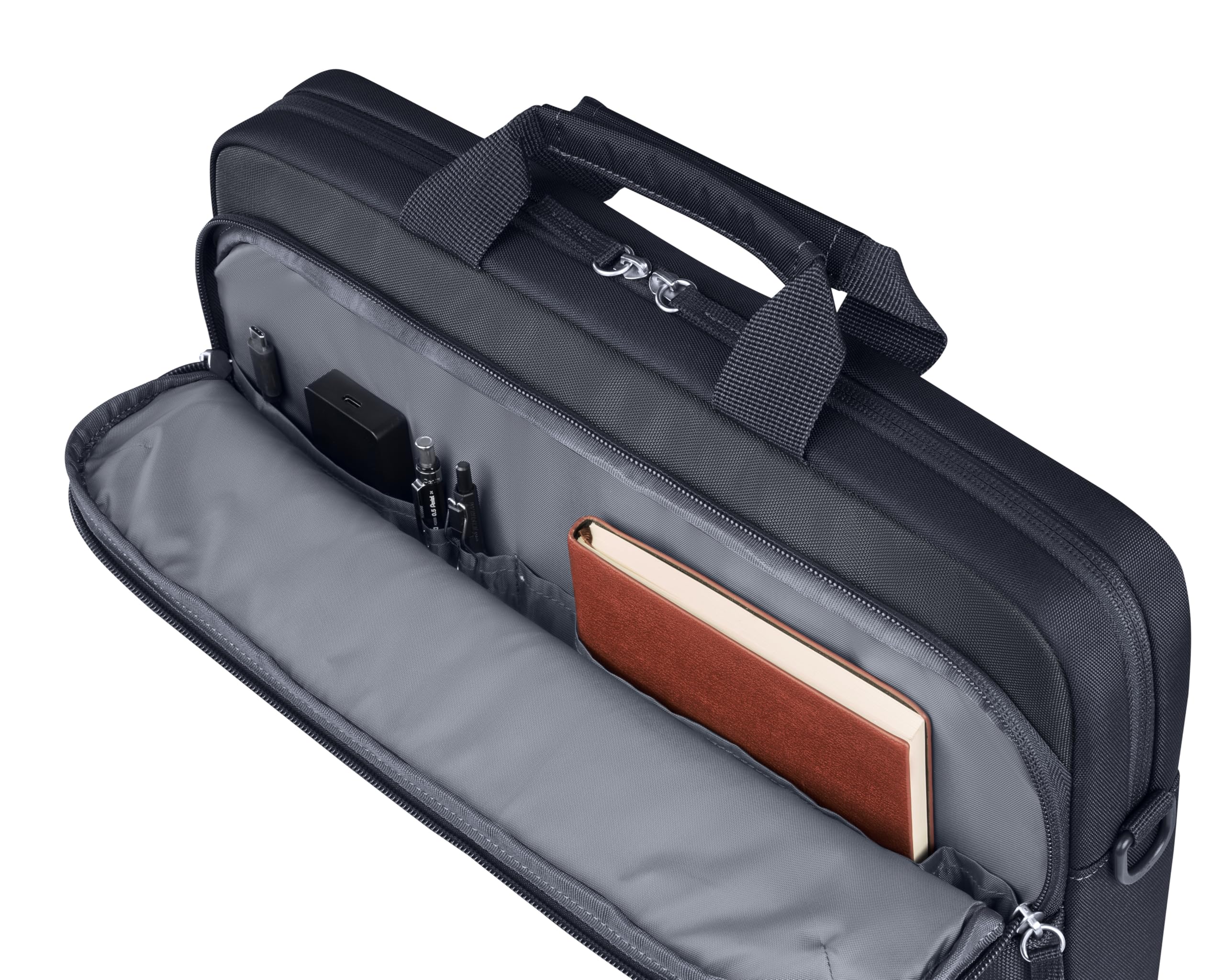 HP Everyday 14" Laptop Bag, Made with 600D Recycled Polyester, 9L, Padded Compartment, Water Resistant, Removable Shoulder Strap, Grey