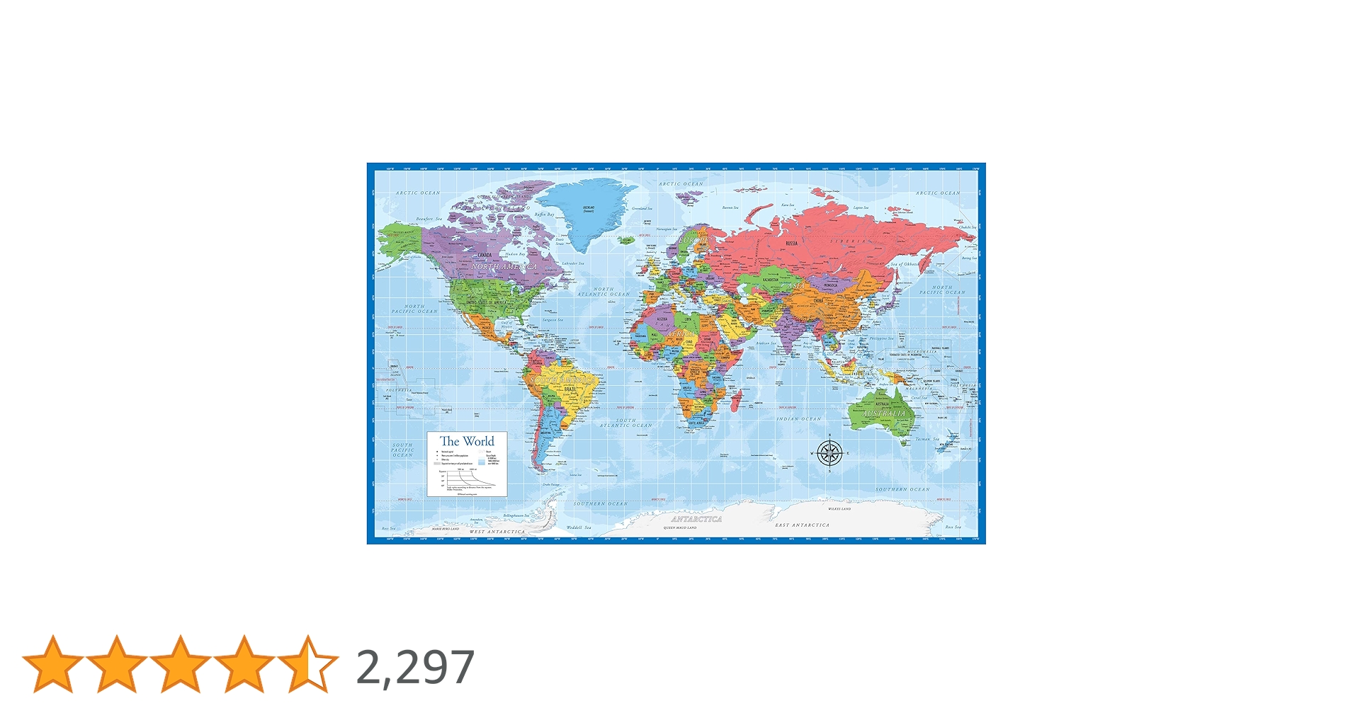 Amazon.co.jp: ラミネート世界地図ポスター - ウォールチャート