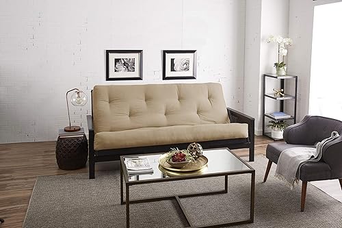 Miniatura 245 de Poly Solid - Colchón de futón completo, 8 pulgadas, color azul polvoriento Negro -,Azul,rosado (Blush Pink),Borgoña,Burnt orange,2-Burnt