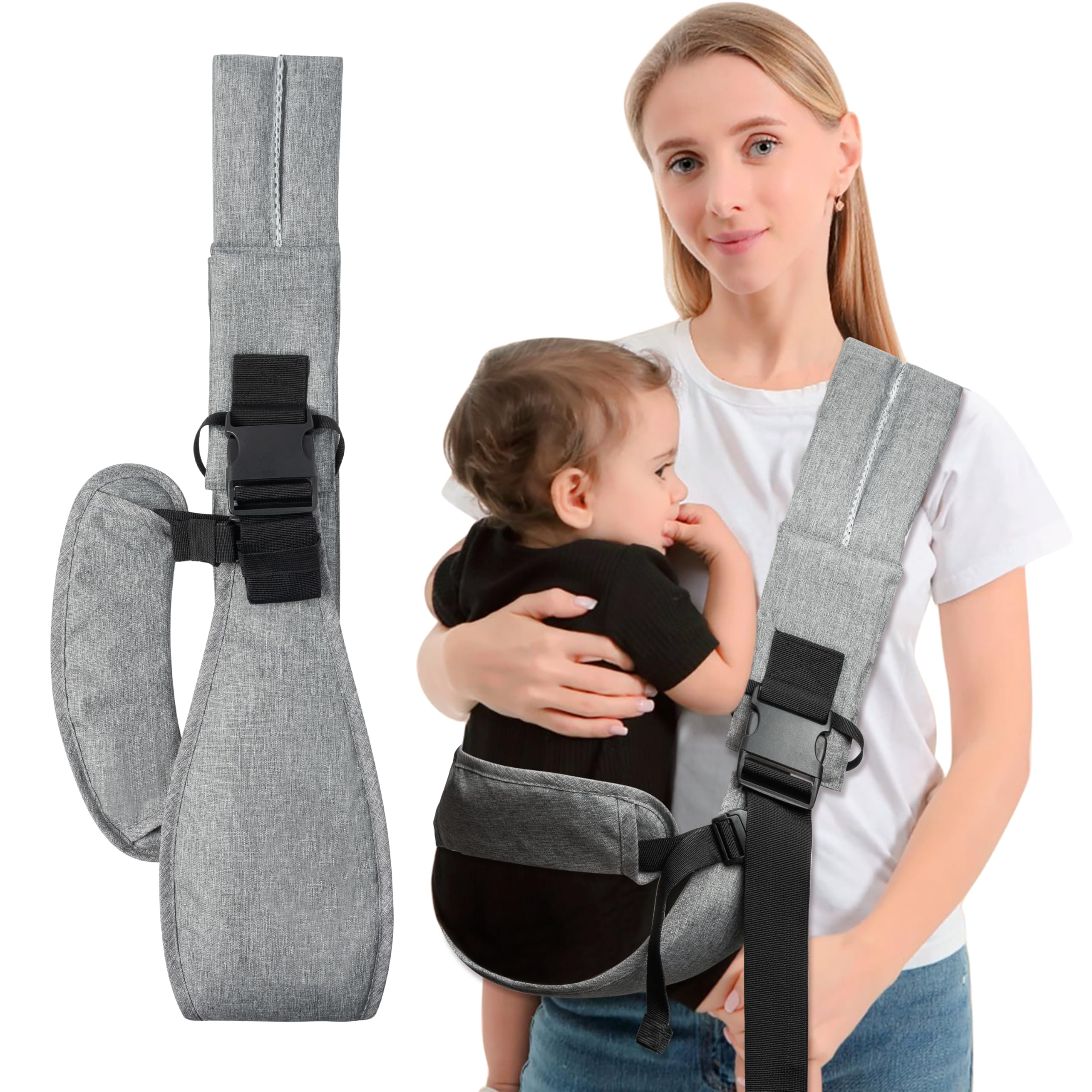 GoaePode Baby Carrier with Side Support Straps, Hands Free Adjustable Toddler Sling Carrier