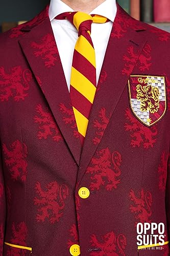 Vista 5 de Opposuits Men's Harry Potter Premium Costume - House Gryffindor - Slim Fit Suit - Red - Includes Blazer, Pants and Tie