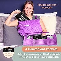 Vista 5 de MOYOAMA Almohada Post Mastectomía – Kit de protección de 4 piezas con 2 paquetes de gel y bolsa de drenaje de ducha – Imprescindible para cirugía