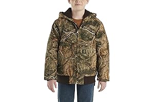 Boys Camo Hooded Canvas Insulated Jacket