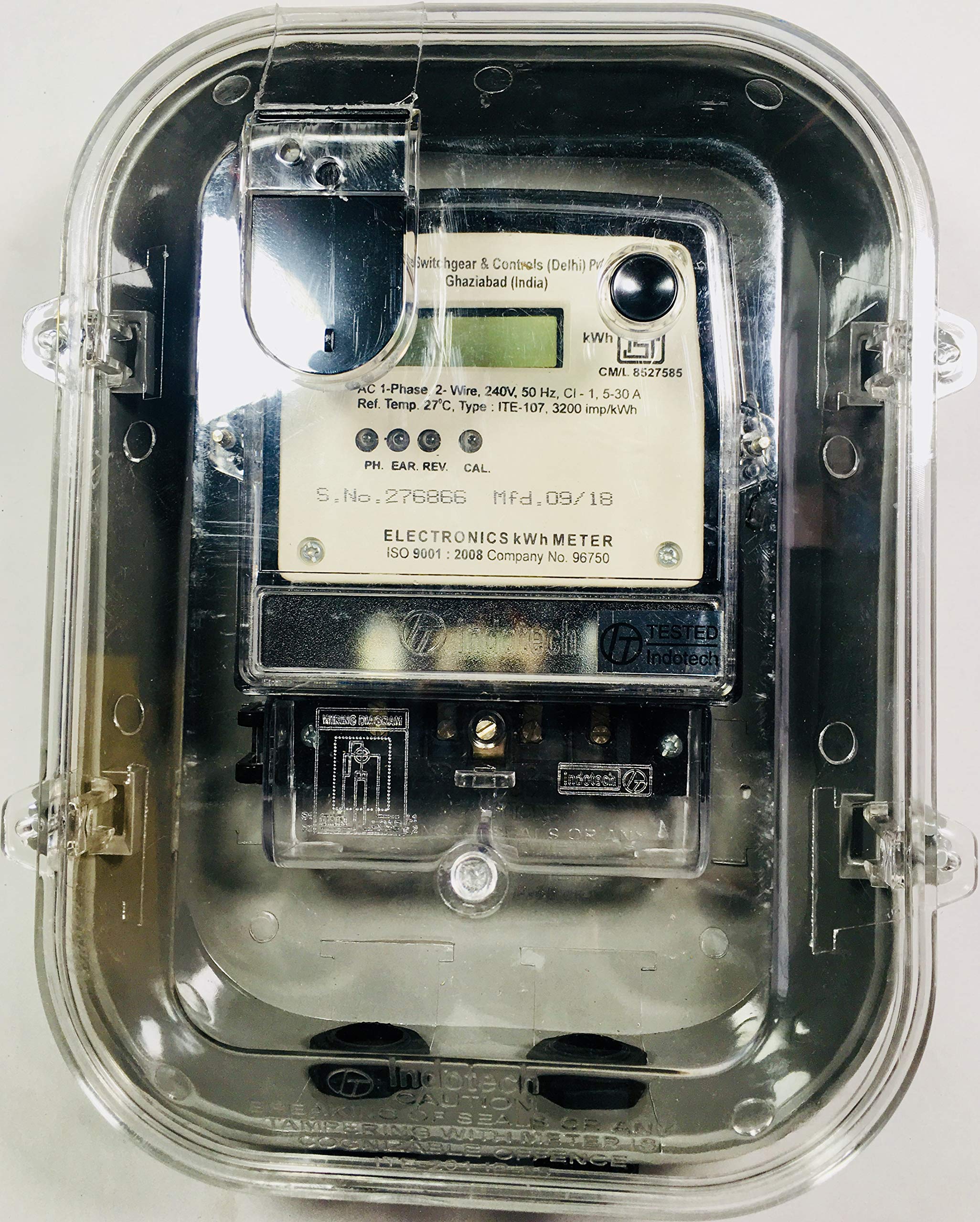 Indotech Single Phase 5-30A LCD Display Energy Sub Meter with Meter Box (B07DB3TY18) Amazon Price History, Amazon Price Tracker