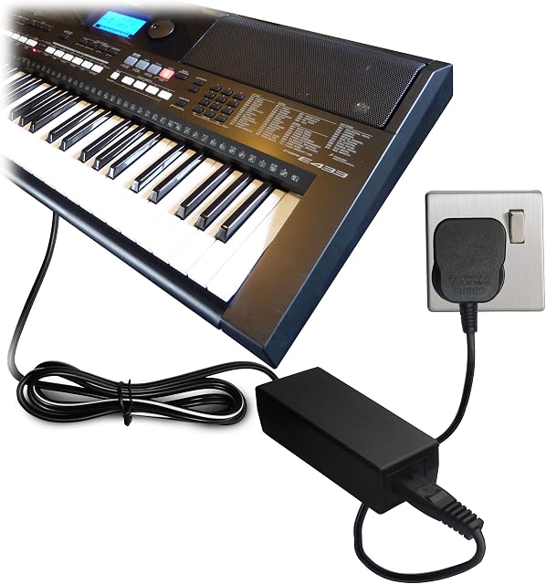 Replacement Yamaha 12V / 12 Volt Mains Adapter Adaptor Power Supply Cord for Select Synthesizers/Stage Piano's/Portable Keyboards/Piaggero Digital Piano/Drum Machine Series