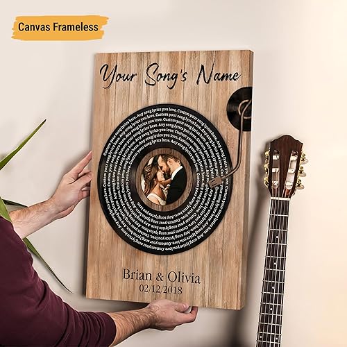 Vista 140 de VICILO Póster musical personalizado con letras de canciones, decoración sentimental perfecta, regalo de San Valentín para él, regalos de novio