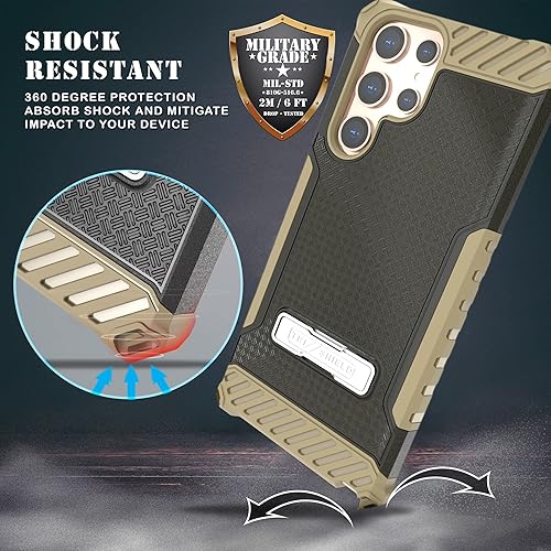 Miniatura 3 de Beyond Cell Tri-Shield - Funda para teléfono con soporte compatible con Samsung Galaxy S22 Ultra grado militar, probado contra caídas, resistente de