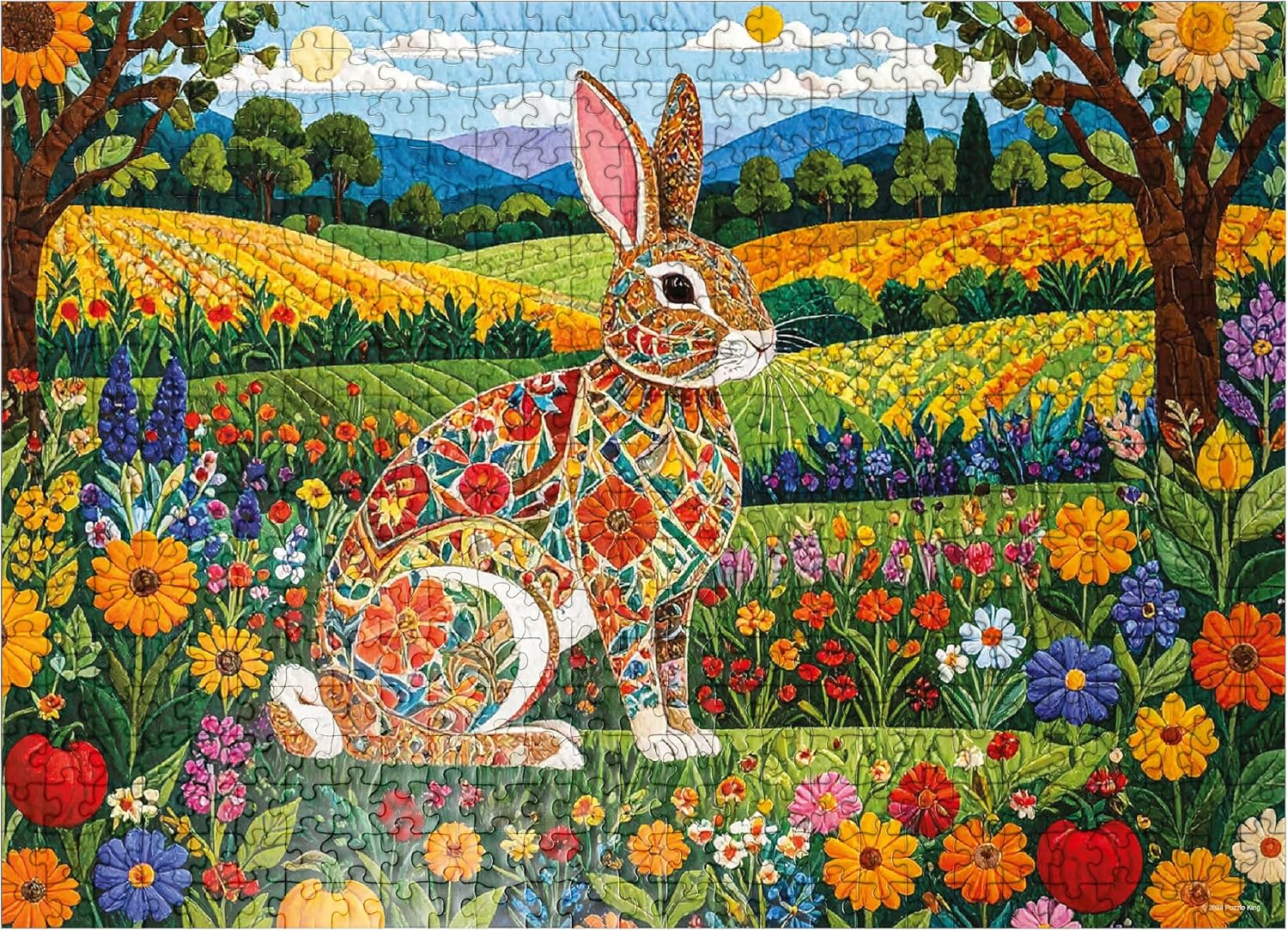 MyPuzzle Patchwork Bunny - Premium 500 Piece Jigsaw Puzzle for Adults