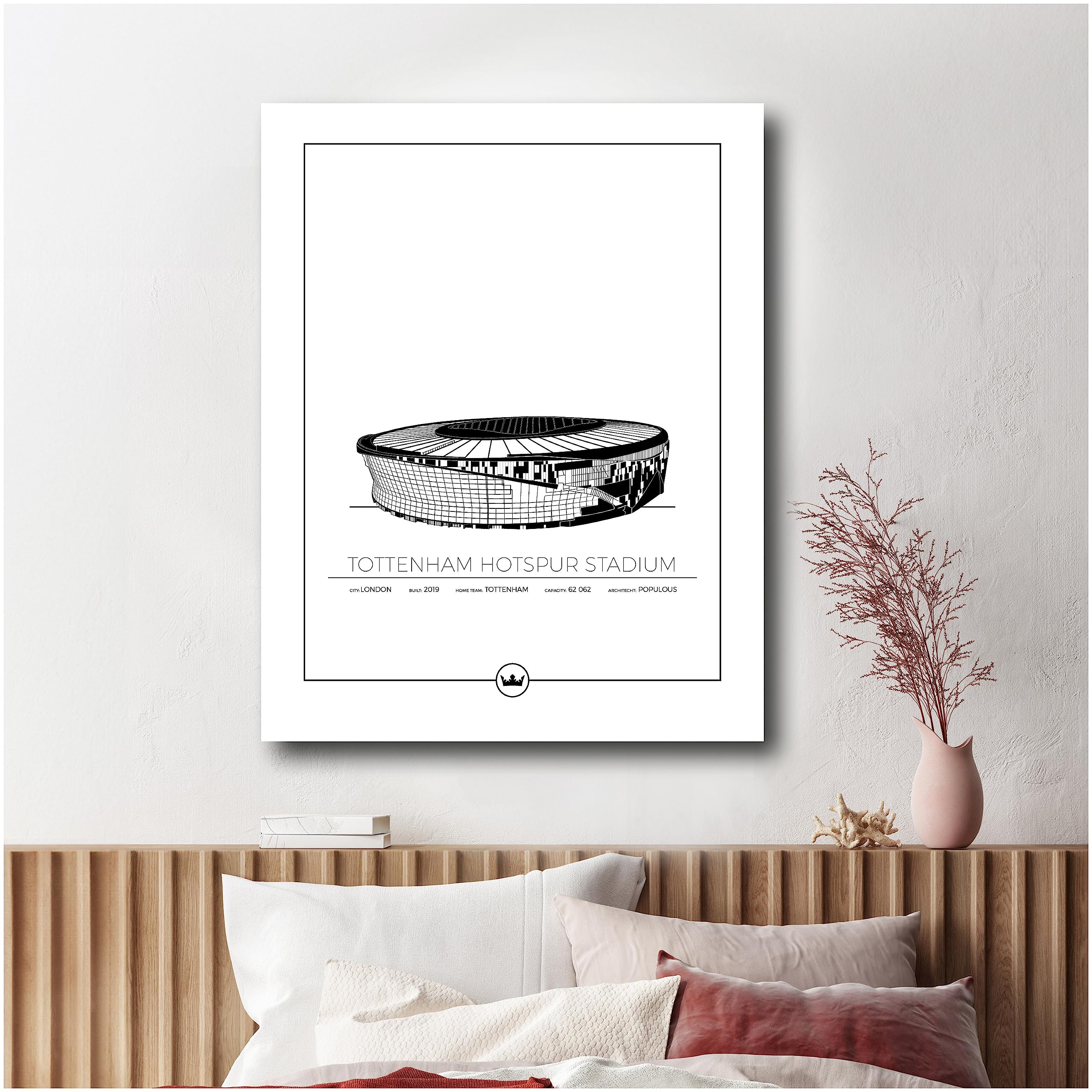 Sverigemotiv - Stampa artistica da parete per stadio di calcio, regalo per ragazzi, ragazze, uomini, migliori squadre di calcio della Premier League, poster non incorniciato (Tottenham, Hotspur