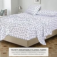 Vista 140 de RUVANTI Flannel Sheets Twin Size - 100% Cotton Double Brushed Twin Sheets Set, Deep Pockets 16 Inches, All Seasons Breathable & Extra Soft Bed Bali
