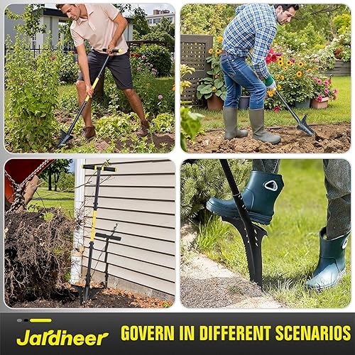 Miniatura 5 de Jardineer Palas de jardín para excavar con mango largo, pala de raíz para cortar raíces con agarre cómodo