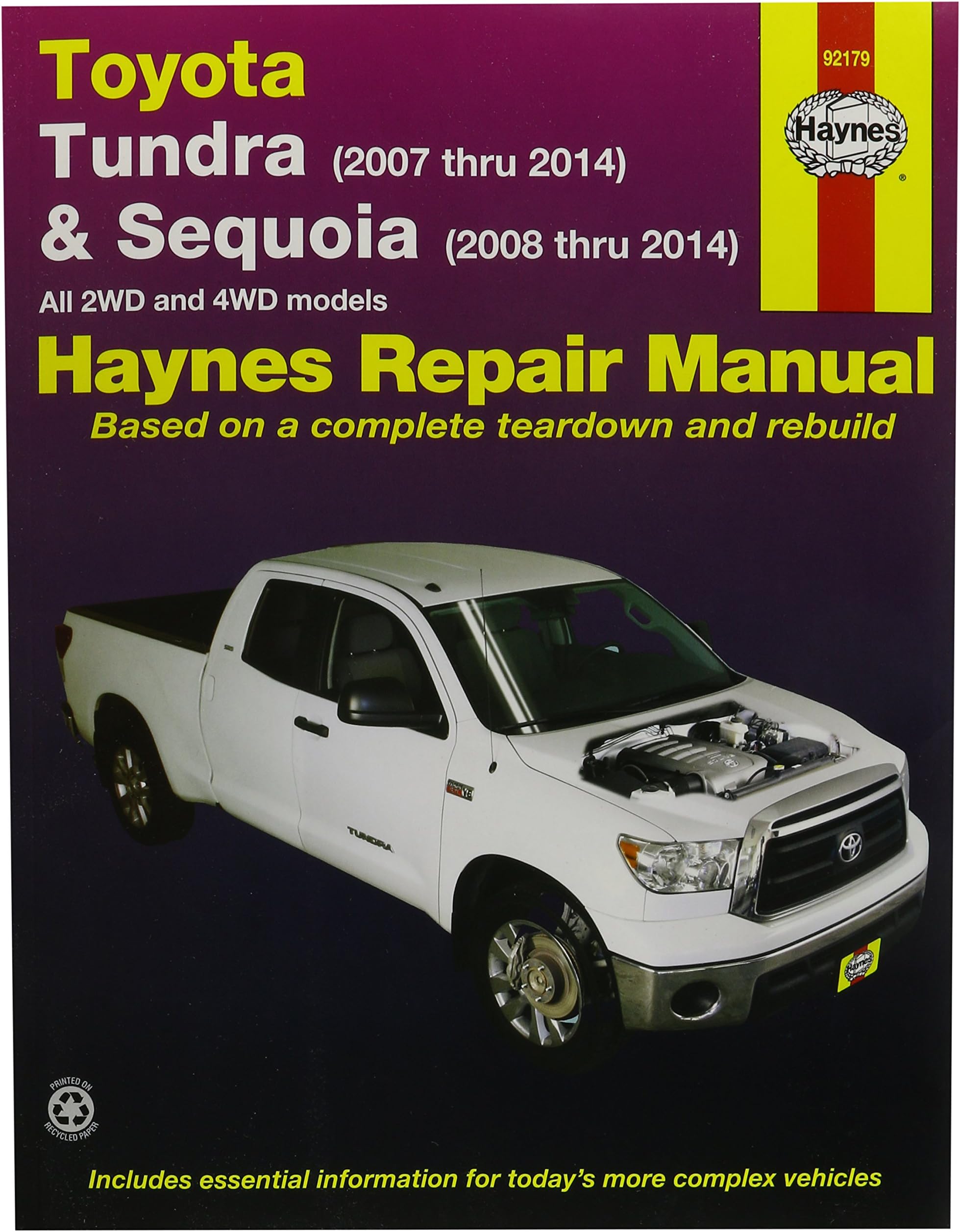 HaynesRepair Manuals Toyota Tundra 2007-2014 and Sequoia 2008-2014 (92179)