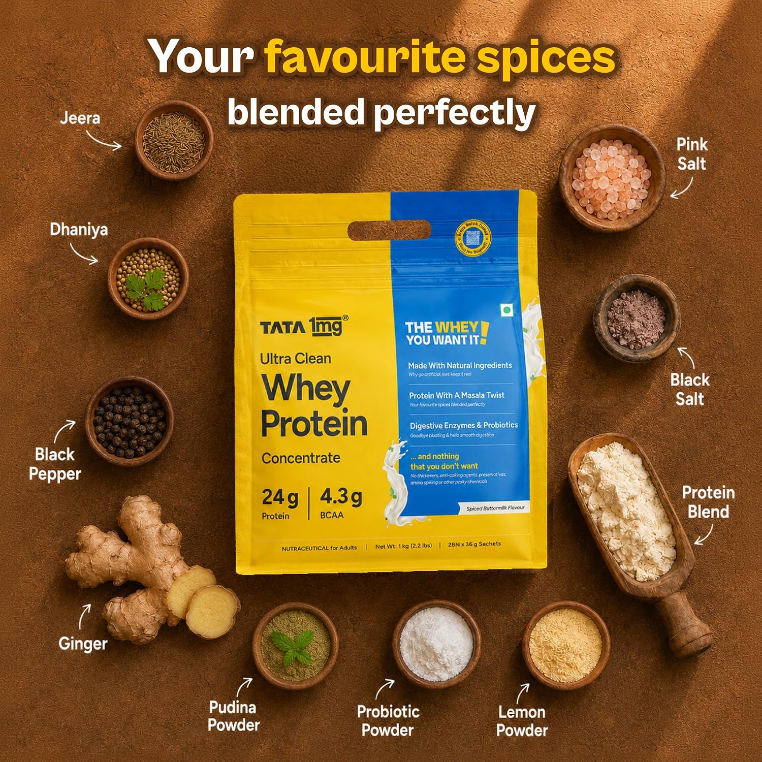 Tata 1mg Ultra Clean Whey Protein Concentrate front