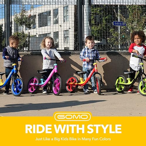 Miniatura 4 de GOMO Bicicleta de entrenamiento para niños de 18 meses, 2, 3, 4 y 5 años de edad, colores fantásticos, para niños pequeños. Bicicleta sin pedales y