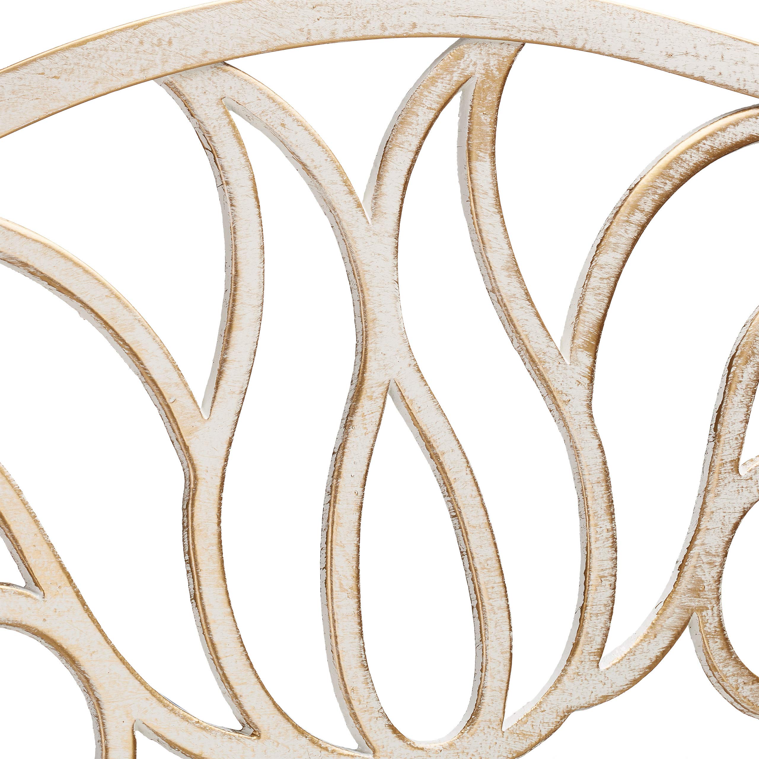 Relaxdays Banc Jardin Antique, 2 Personnes, Balcon, terrasse, métal, HLP : 90 x 127,5 x 63cm, Acier, Fonte, Blanc-Bronze