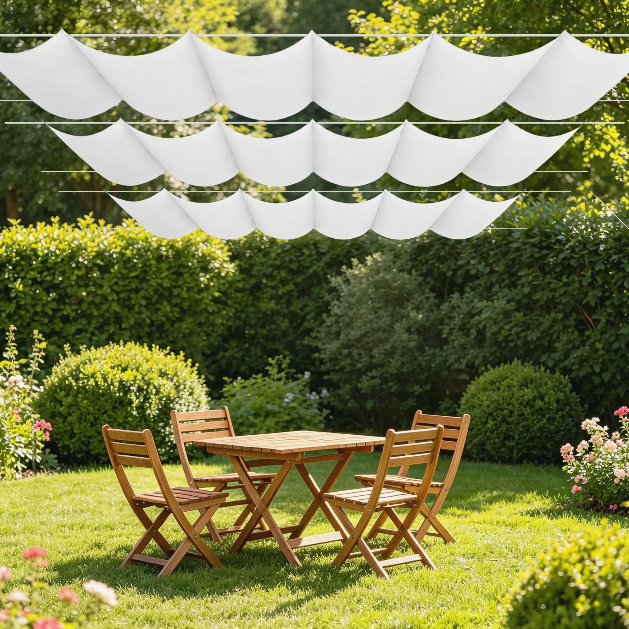 Toile d'ombrage rétractable 200x280 cm blanc résistant à l'eau pour le jardin