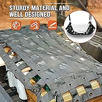 Vista 2 de Kemimoto Heavy Duty UTV Cargo Net Stretchable UTV Roof Rack Bed Rail Cargo Bungee Netting with Straps Compatible with Polaris Ranger General Can am