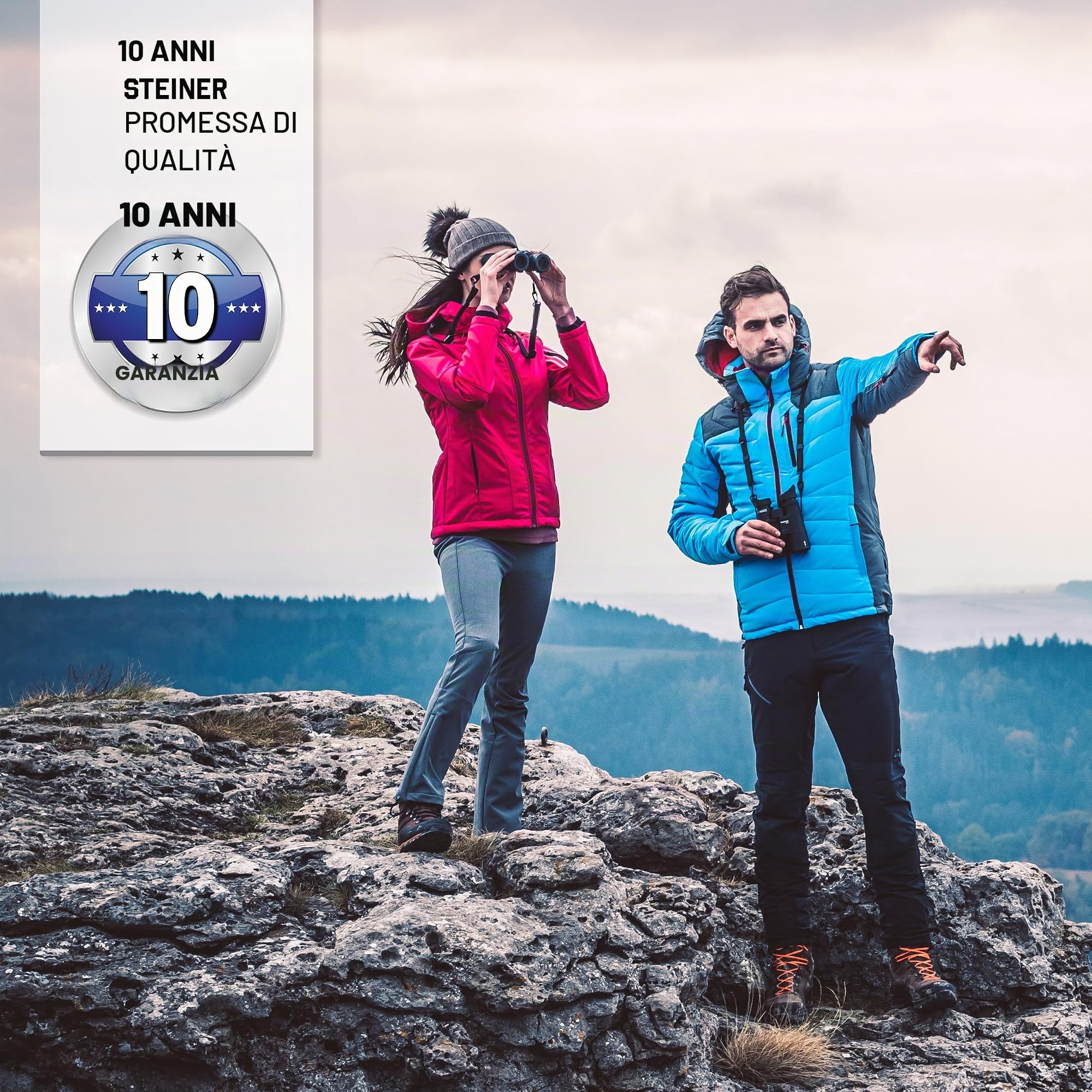 STEINER Binocolo SkyHawk 4.0 10x42 - Ottica di qualità tedesca, esperienze visive 3D nitide, robusto, perfetto per la natura, l'osservazione di animali e uccelli