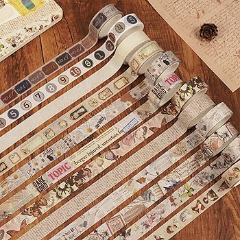 Amazon.co.jp: YUBBAEX 12巻 レトロ マスキングテープ セット