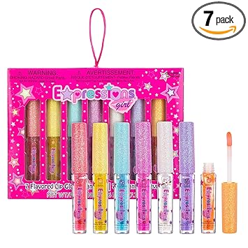 Expressions Girl 7-piece Flavored Lip Gloss Set, Shimmery Finish - Multicolor