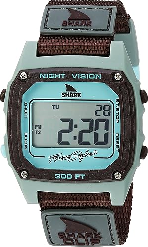 Freestyle Reloj unisex de cuarzo japonés con clip de tiburón 10026748 GrisAzul Digital