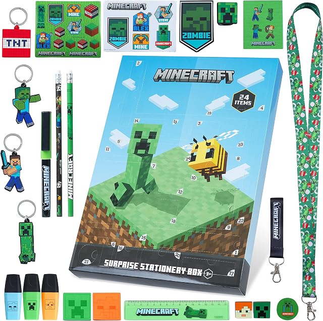 Minecraft Advent Calendar 2022, Countdown Calendar for Kids (Multicolor)