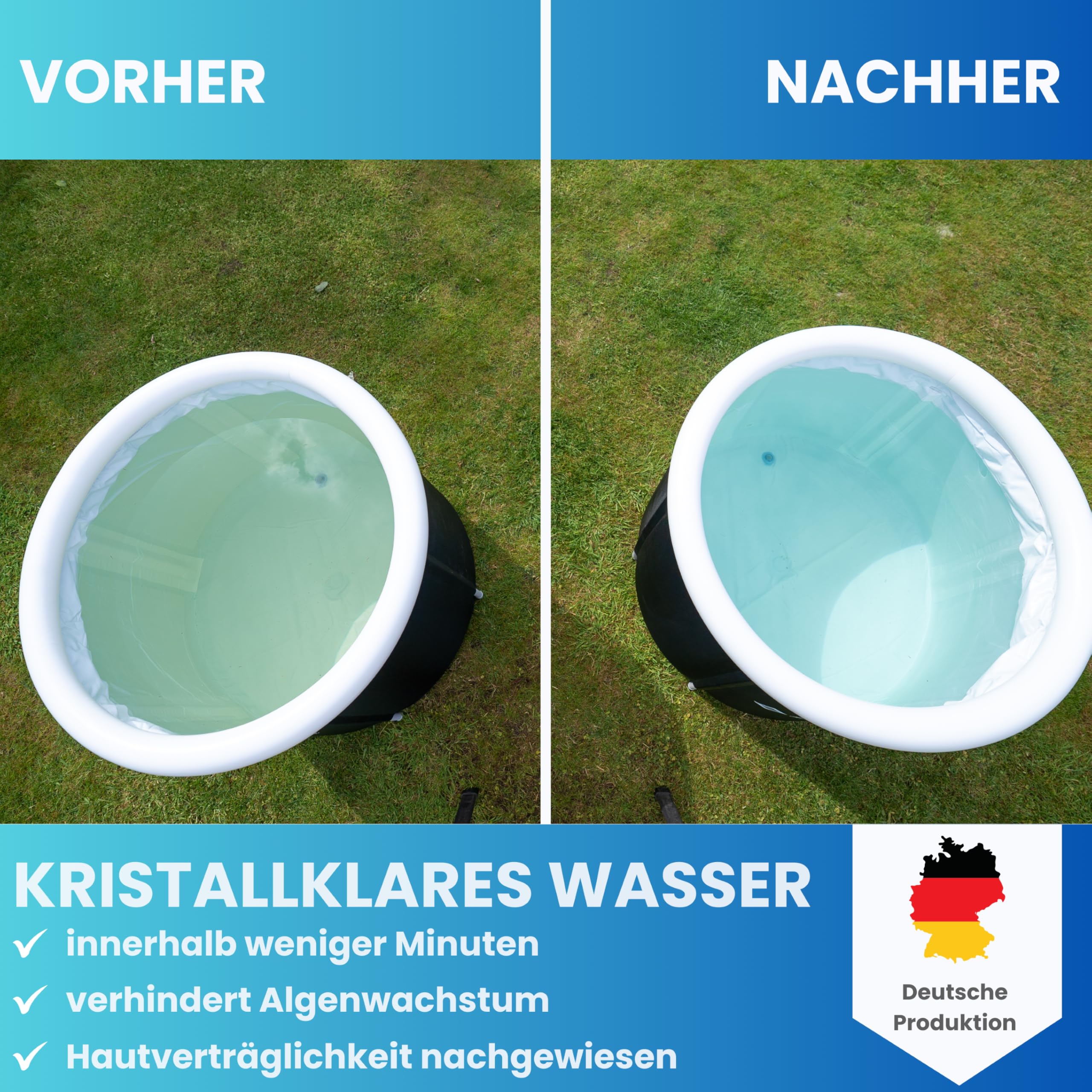Zenhero® Eisbad Wasserpflege MD Water clean 1000ml – Hautfreundlich & effektiv – Naturidentischer Wirkstoff – Dermatest SEHR GUT ausgezeichnet – Für Eisbad, Eisfass, Eispool – Made in Germany