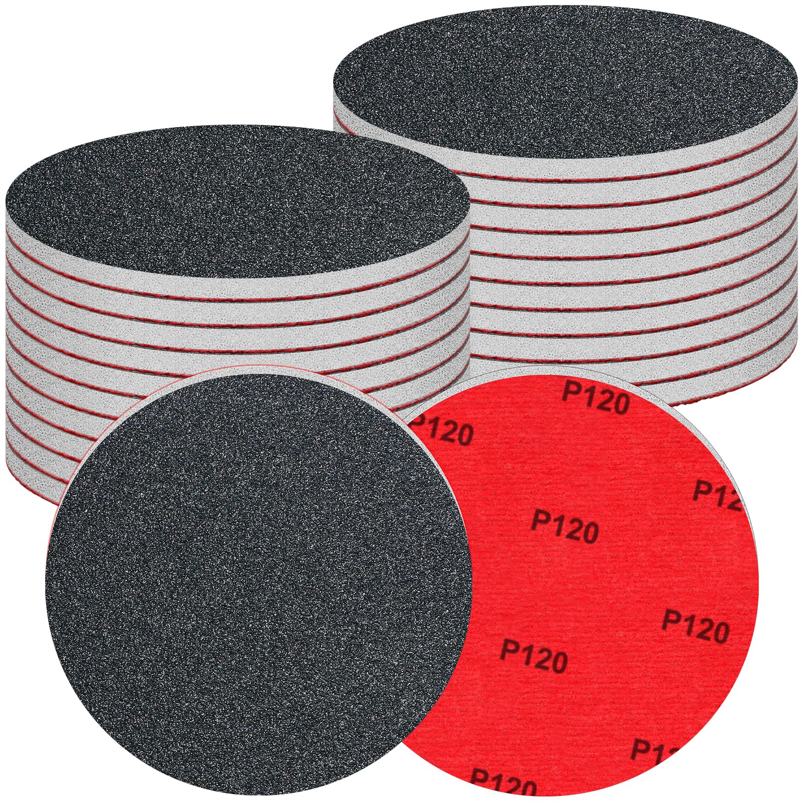 20 Pcs 150mm Sanding Sponge Disc Set, 120 Grit Hook and Loop Foam Sanding Pads, Washable and Reusable Sanding Disc for Random Orbital Sander, Wet Dry Finishing
