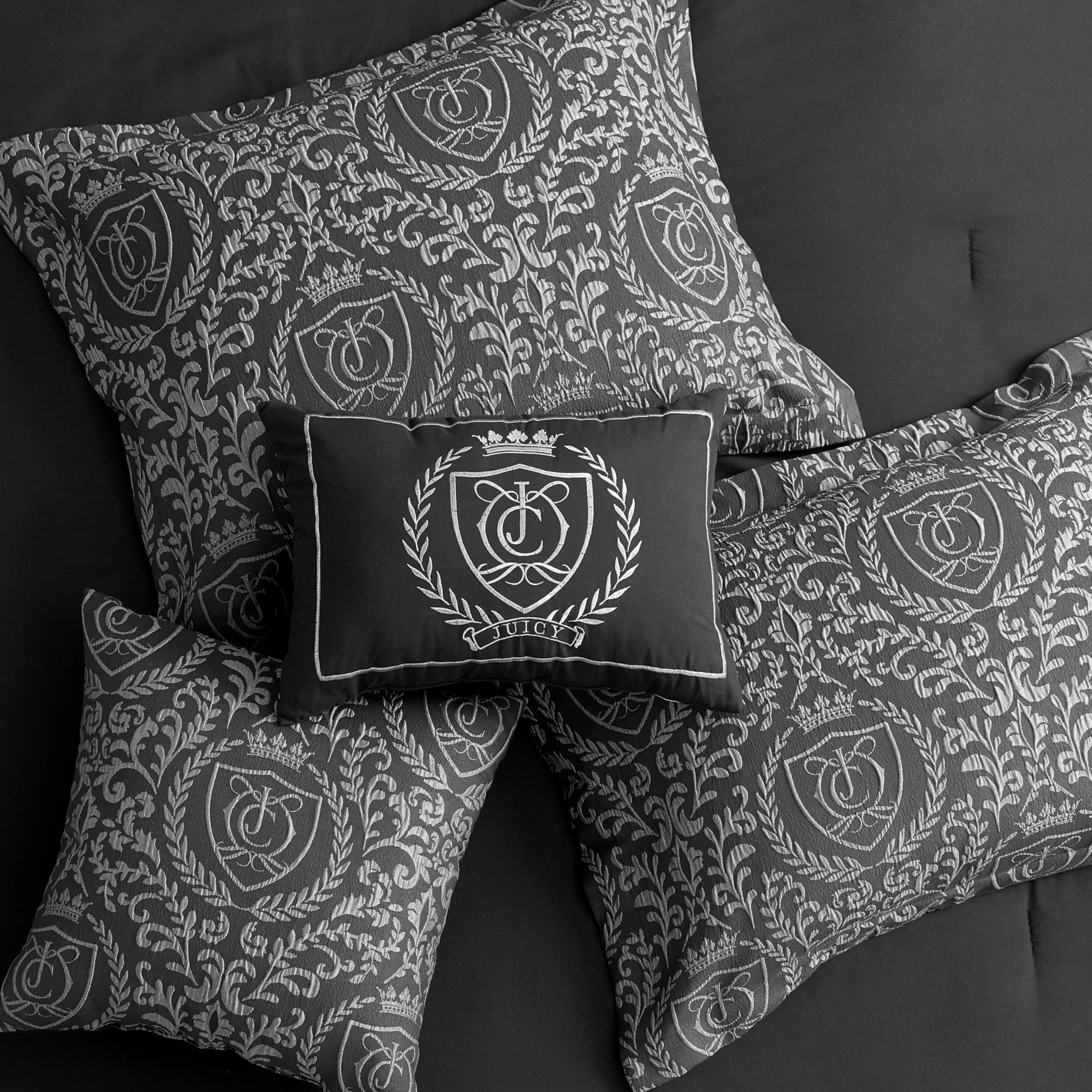 Juicy Couture Dovona Bettwäsche-Set, 5-teilig, Größe Kingsize, Schwarz