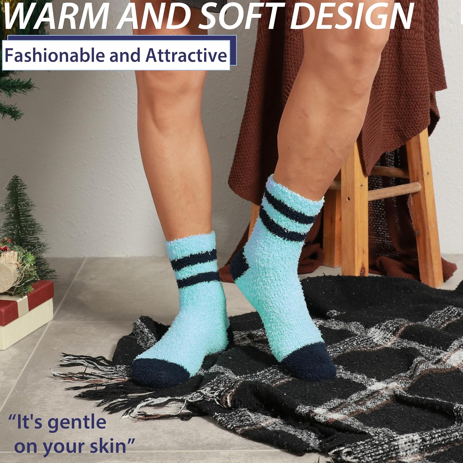 ANTSANG Fuzzy Socks for Women, Fluffy Warm Soft Slipper Socks for Winter & Home, Ideal for Teen Girls - Image 5