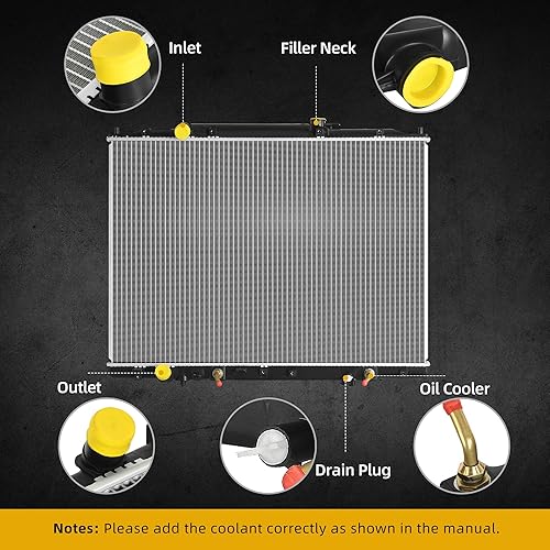 Miniatura 6 de DWVO Radiador compatible con Honda Ridgeline 2009 2010 2011 2012 2013 2014 2014 Pilot 3.5L V6 2009-2015