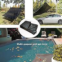 Vista 7 de Redes de hojas de piscina de 14 x 26 pies para piscinas enterradas, cubierta de red de hojas de malla rectangular duradera con ojales y cuerda