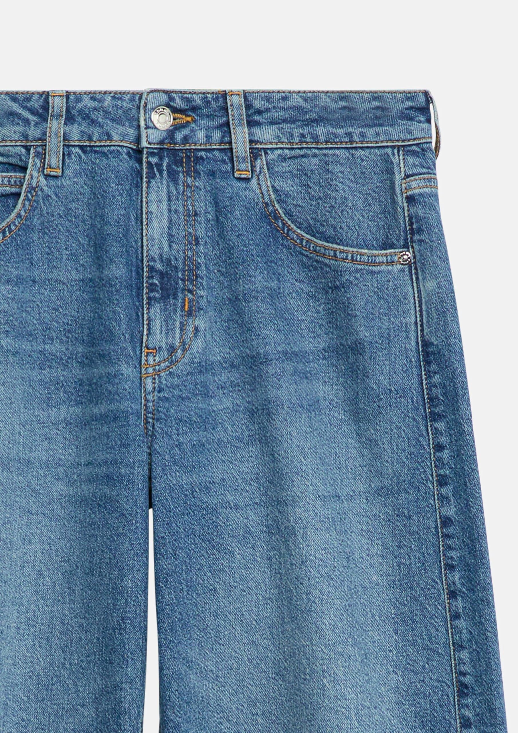 Comma Damen Jeans – Barrel Leg, Mid Rise, Waschung, 5-Pocket-Form