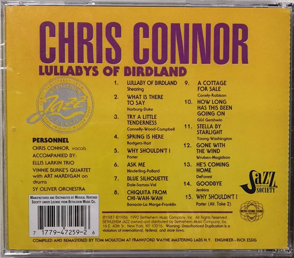 Chris Connor, Sy Oliver Orchestra - Sings Lullabys of Birdland by