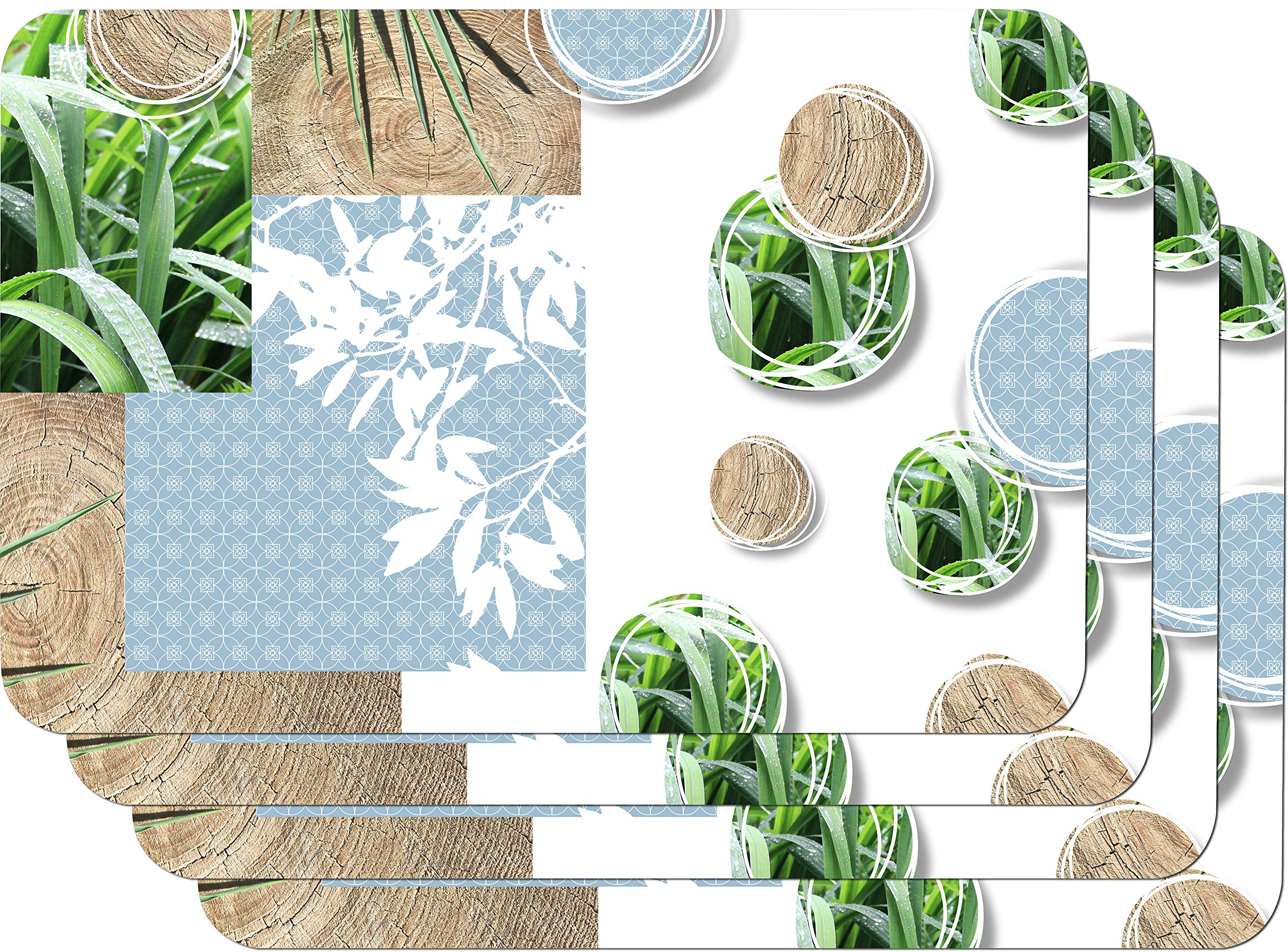 VeniliaFresh Nature Printed Placemat Placemat Placemat for Dining Room, Dining Table Mat, Rectangular, 4 Pieces, 45 x 30 cm, 59106