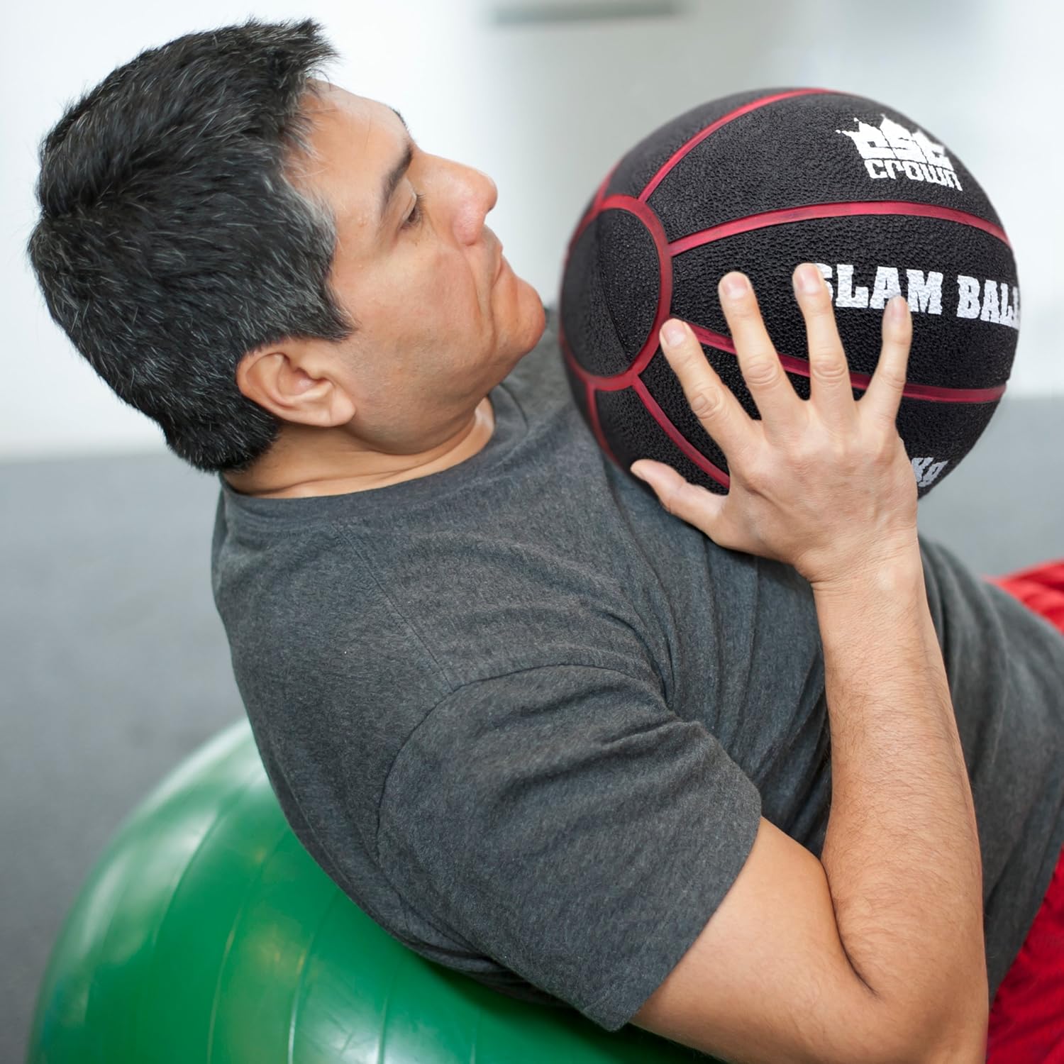 Crown Sporting Goods Slam Ball, Weighted Textured Rubber Ball – Strength & Conditioning Training Exercise Equipment for Gym, Home, & Fitness Workouts 7kg (15.4lbs) : Sports & Outdoors