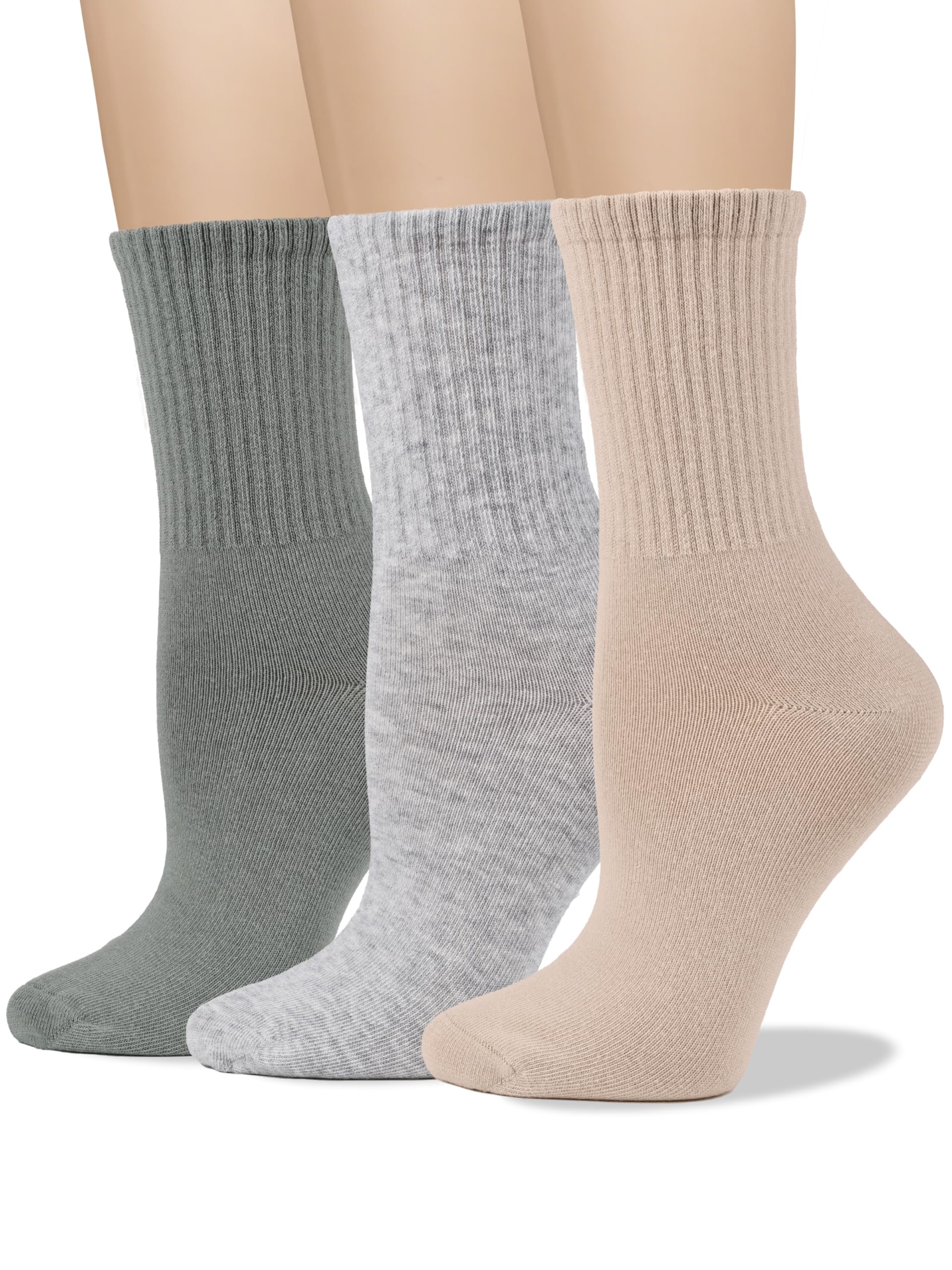 COTTON DAY Women's Soft Combed Cotton Socks Seamless Toe Black White Navy