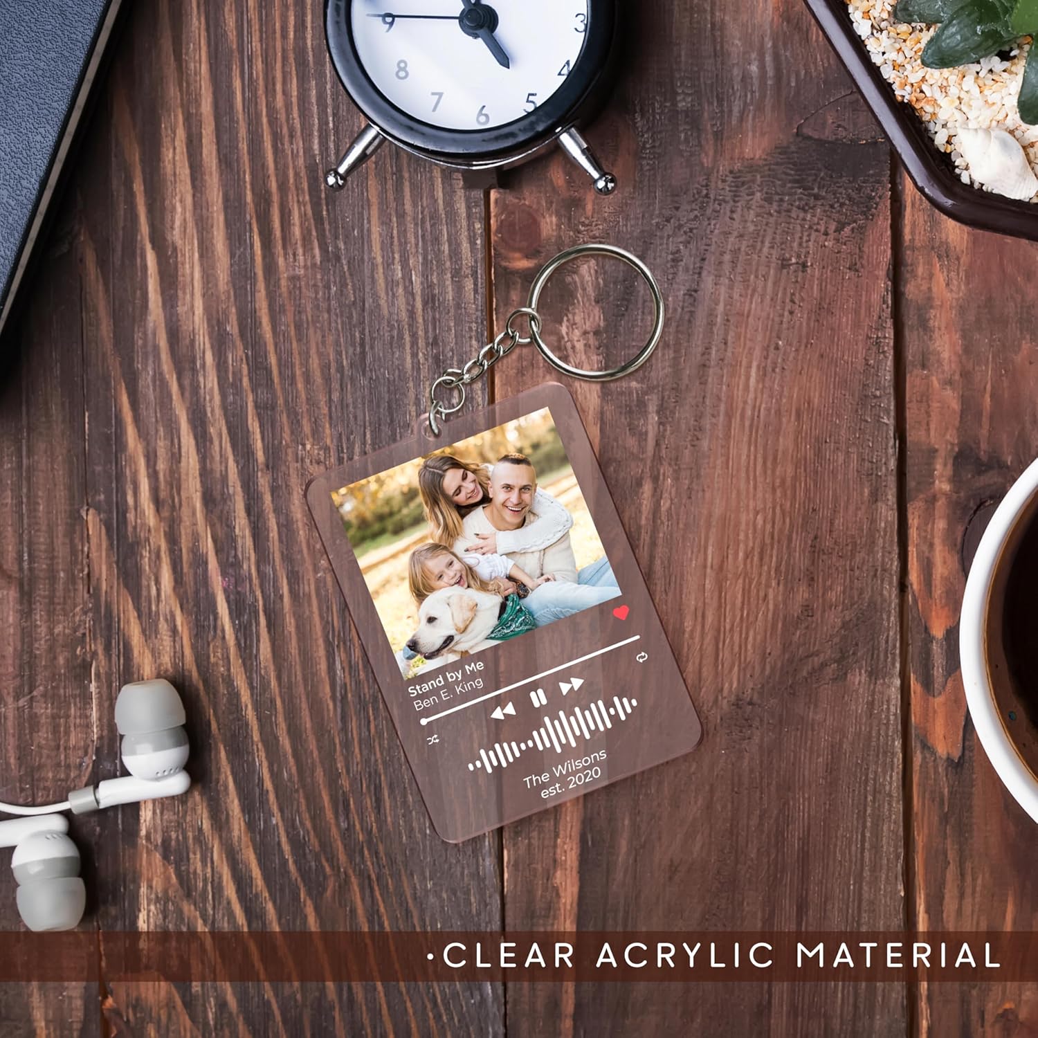 Lily's Atelier Custom Couple Photo Keychain - Multi, Acrylic, Dual-Sided, Unisex - Gifts for Anniversaries, Special Occasions, Valentines Day - Image 5