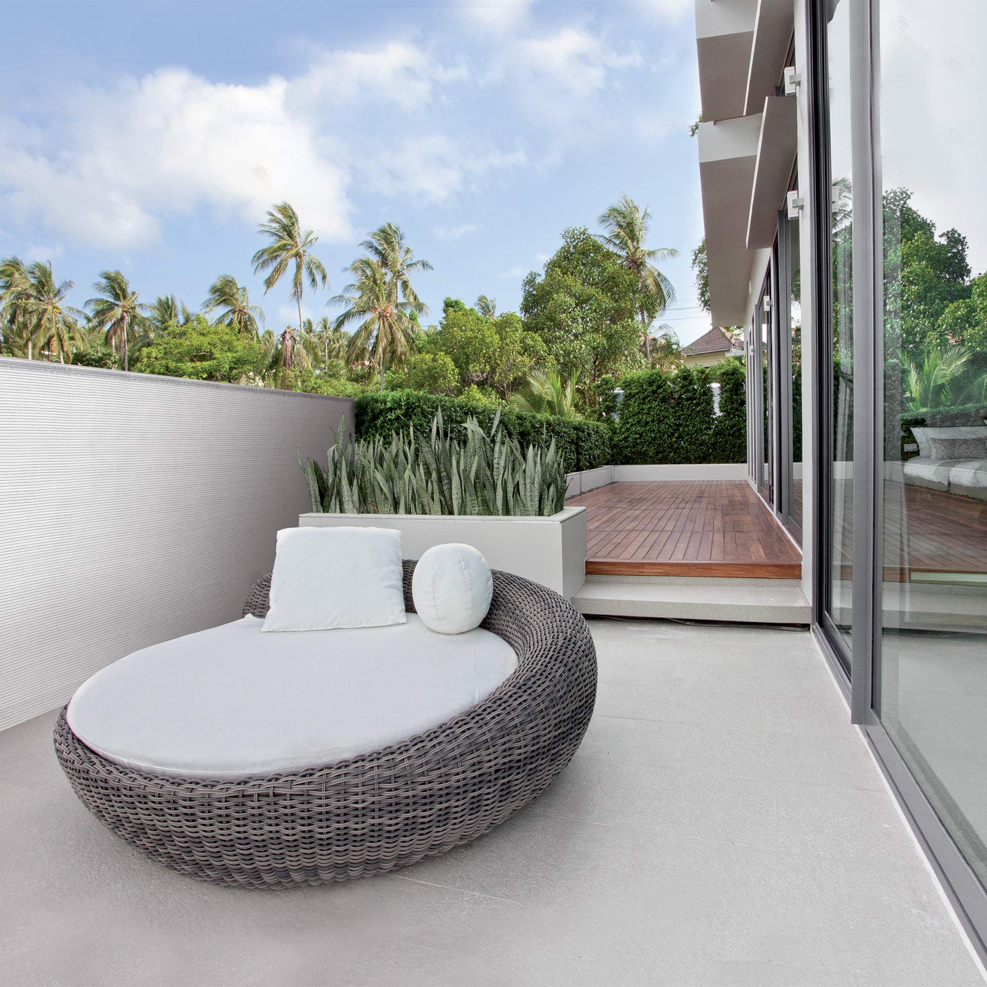 TENAX Malla de Ocultación Soleado in White 1,00x50 m Blanco, Malla Tejida para Ocultar Terrazas, Balcones y Jardines